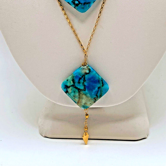 Vanessa Mooney Necklace Kismet Multi Strand Blue Stone Retired 16" - Picture 2 of 7